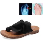 YCKZZR Women Wedge Sandals Non-Slip Comfortable Platform Flip Flops Summer Open Toe Shoes with Bunion Correction for Beach Travel Shoes,Black,39