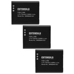 EXTENSILO 3x Batterie compatible avec Ricoh GR III, Theta 360, HZ15, CX3, CX5, G900SE, CX4, G900, PX, CX6 appareil photo (770mAh, 3,7V, Li-ion)
