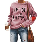 Sky Cloud I'm Not for Everyone Sweatshirt A Funny Hand Lettered Design Women's Long Sleeve Thermal Sweater (Color : Rose gold, Size : X-Large)