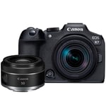 Canon EOS R7 + RF-S 18-150mm IS STM + RF 50mm f/1.8 STM -systemkamera
