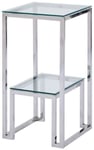 Deco Home Haxby Telephone Table - Steel and Clear Glass