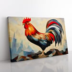 Rooster Art Deco Canvas Print for Living Room Bedroom Home Office Décor, Wall Art Picture Ready to Hang, 76x50 cm (30x20 Inch)