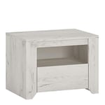 Furniture To Go Angel 1 Drawer Bedside Cabinet, White Oak, 49.1x40x37.6 cm