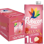 Rubicon Still 12 Pack Deluxe Lychee Juice Drink, Made with Handpicked Fruits for a Temptingly Intense Taste "Made of Different Stuff" - 12 x 1L Cartons
