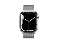 Apple Watch Series 7 (GPS + Cellular) - 45 mm - rostfritt stål i silver - smart klocka med milanesisk loop - rostfritt stål - silver - handledsstorlek: 150-200 mm - 32 GB - Wi-Fi, Bluetooth - 4G - 51.5 g