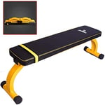 Suge Weight Bench Adjustable Strength Training Bench home fitness chair bench press sit-up exercise professional gym sports equipment weight-bearing 300KG (Color : Yellow, Size : 140 * 43 * 35cm)