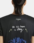 Women’s Nike Miler Hackney Running Top T Shirt Black Blue Size Small UK 8-10