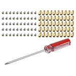 PC Case Motherboard Screws Kit, M3x6x4mm Brass Standoffs M3x5mm Screws with Screwdriver for Hard Drive Computer Case Motherboard