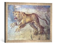 Kunst für Alle 'Encadré Image de AKG Anonymous Pompeji, CASA M.L. Fronto, Lion, d'art dans Le Cadre de Haute qualité Photos Fait Main, 60 x 40 cm, Argent Raya