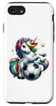 Coque pour iPhone SE (2020) / 7 / 8 Ballon de football licorne pour garçons filles hommes femmes enfants adultes