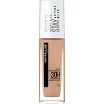 Maybelline New-York - Fond de Teint Liquide Longue Tenue, Sans Transfert, Haute Couvrance - Superstay Active Wear 30h - Teinte : Soft Beige (28) - Contenance : 30 ml