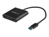 StarTech.com Adaptateur USB 3.0 vers double HDMI, 1x 4K 30Hz et 1x 1080p, carte vidéo et graphique externe, dongle adaptateur d'affichage double moniteur USB Type-A vers HDMI, prend en charge...