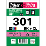 Pack de Cartouches d'encre recyclées compatibles avec HP 301 XL (Noir et Couleurs) - Neuf