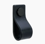 Beslag design Loop Läder/polerad krom (7 färger): Svart/svart
