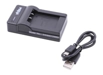 vhbw Chargeur USB de batterie compatible avec Sony HDR-AS200V, HDR-CX240E, HDR-AS100VB batterie appareil photo digital, DSLR, action cam