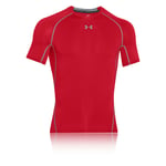 Under Armour Mens Heatgear Short Sleeve Compression T Shirt Tee Top - Red Sports