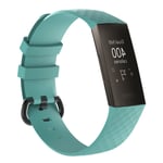 Fitbit Charge 3 flexibelt och mjukt klock armband av silikon med klassiskt lås, storlek L - Cyan