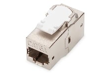 Module DIGITUS Keystone, connecteur Cat 6A, 2x prise RJ45 (8P8C), pour panneaux de brassage modulaires, blindé à 360°.