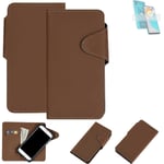 Protective cover for Motorola Moto E22s flip case faux leather brown mobile phon