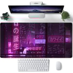 Lila Gaming Musmatta Japansk Skrivbordsmatta XXL Utökad Anime Cool Stor Musmatta 400*900*3mm