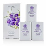 Yardley London April Violets Luxury Soap 3 x 100g - Brand New
