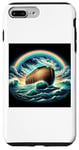 Coque pour iPhone 7 Plus/8 Plus Arche en bois de Noé sur les eaux avec un arc-en-ciel