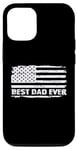 Coque pour iPhone 12/12 Pro Best Dad,Ever Distress Us American Flag Men Fathers Day Tee