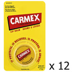 12 x Carmex JAR Orignal formula Lip Balm Moisturising Dry lips 7.5g / 0.26oz USA