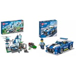 LEGO 60316 City Police Station with Van, Garbage Truck & Helicopter Toys, Gifts for 6 Plus Year Old & 60312 City Police Car Toy for Kids 5 plus Years Old with Officer Minifigure