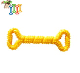 Big Bargain Store 33×12CM Chew Toy Safe 100% Non Toxic Puppy Teething Clean Interactive Training Tool Indestructible Pet Toys for Large Dogs Durable Bone Shape Tug of War Toy Yellow