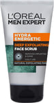 L'Oréal Men Expert Face Scrub, Hydra Energetic Deep Exfoliating Face Wash for 