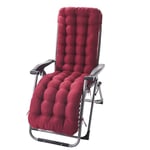 JIFNCR Lounge Chair Cushions Recliner Garden Chair Pad Soft Foam Flakes Seat Cushion Double-Face Thick Mat High Back Chair Cushion Portable Durable Sun Lounger Mattress,Wine Red,48 * 125 * 8CM