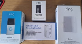 Ring Video Doorbell 3RD GEN Battery 1080P Live View, Night Vision WITH EXTRAS