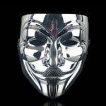 Halloween Mask Anonymous Hacker Vendetta Guy V Cosplay Mask Halloween Cosplay Party Masker Props Silvery