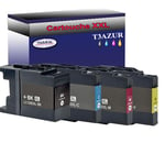 T3AZUR- Lot de 4 Cartouches compatibles avec Brother LC1240 / LC1280 XL pour Brother MFC-J6910CDW, MFC-J6910DW, MFC-J825DW