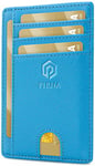 Porte Carte Bancaire Fin et Petit, Portefeuille pour Hommes et Femmes avec Pochette d'argent & Boîte-Cadeau, Porte-Cartes de Crédit RFID, Porte Carte Bancaire Anti Piratage pour Homme - Bleu Ciel