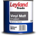 Leyland Trade 264801 Vinyl Matt, Brilliant White, 1 Liter (Packaging may vary)