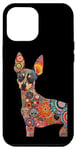 Coque pour iPhone 13 Pro Max Min Pin Mini Pinscher Miniature Doberman Fantaisie Coloré