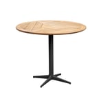 Cane-Line - Cafebordsunderrede - Drop - Lava Grey/bordsskiva dia. 80 cm -  Drop, Go - Teak - Småbord & Sidobord utomhus - Träfärgad,Grå