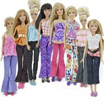 Fat-catz-copy-catz Set of Doll Sized 5x trouser outfits, 1x winter coat, 10 shoes & 10 hangers Made for 12" size Girl Dolls