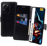 Case for Xiaomi Poco X5 Pro 5G Case Book Style Case Leather Cover IN Black