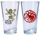 Game Of Thrones Pint Glass Set Of 2 Lannister & Targaryen