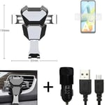  For Xiaomi Redmi A1 Airvent mount + CHARGER holder cradle bracket car clamp