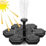 Fontaine solaire ext¿¿rieure 1.4w, pompe ¿¿ eau solaire, pompe de bassin solaire avec batterie et 4 buses, Fou solaire