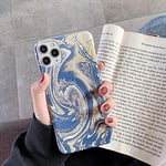 ECMQS Uv Smooth Ultra Slim Hard Phone Case For Apple Iphone 11 Pro Max Xr Xs 7 8 6s 6 Plus Quicksand Pattern Cover Case For iPhone Xs Max Blue