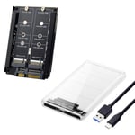 chenyang M.2 NGFF SATA SSD 2 en 1 Combo Adaptateur JBOD avec boîtier de disque dur USB C 2,5"