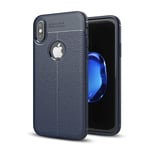 Apple iPhone X/XS Leather Texture Case Navy