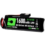 NUPROL Power - 7.4v LiPo 1600mAh 2S Mini Tamiya [Rate 20C @ 32A] [Burst 40C @ 64A] - Stick