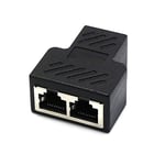 Splitter Ethernet RJ45 Cable Adapter 1 Male To 2/3 Female Port LAN Network Connector Wire Ethernet RJ45 Cable Adapter - Black