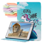 Billionn Case for Amazon Kindle Fire HD 10(7th Gen and 9th Gen, 2017 Release and 2019 Release),with Free Cleaning Cloth and Screen Protector, Rainbow Pony